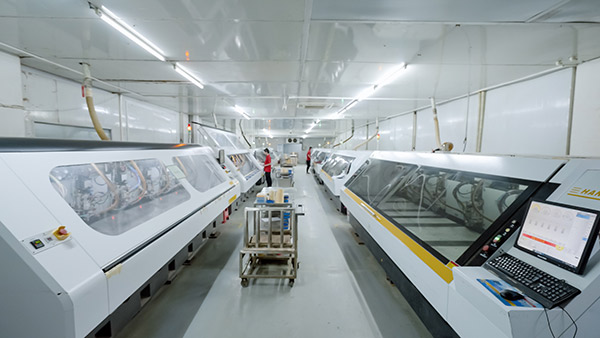 CNC drilling on the production floor