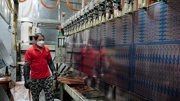 Pattern plating line